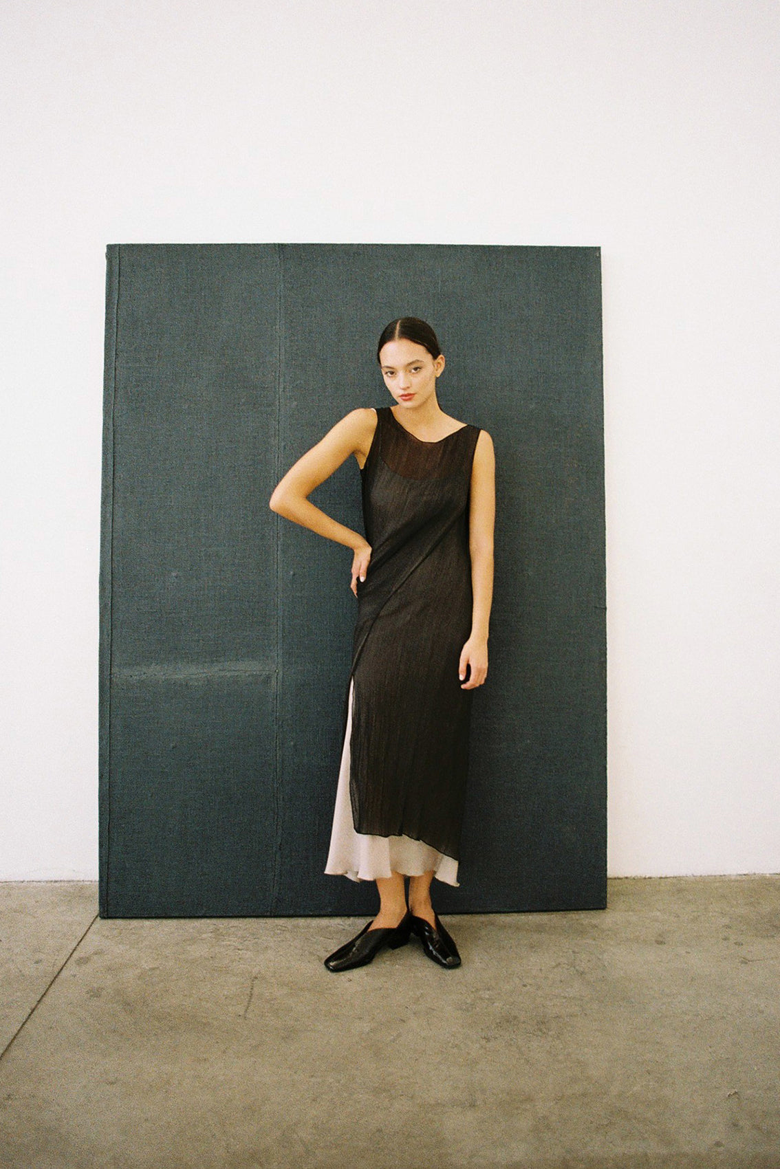 Vestido Traslúcido Lyocell - Ónix