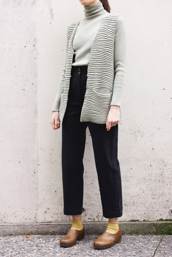 Twisted Seam Gabardine Pant - Ónix