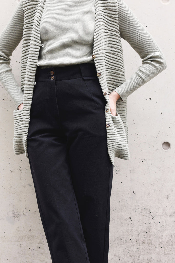 Twisted Seam Gabardine Pant - Ónix