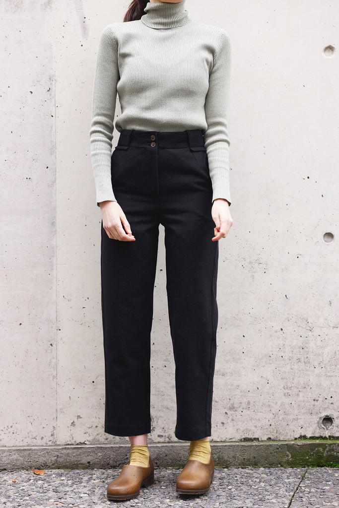 Twisted Seam Gabardine Pant - Ónix