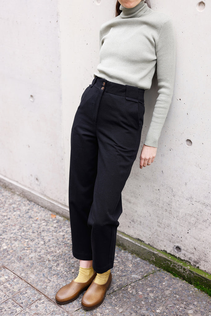 Twisted Seam Gabardine Pant - Ónix