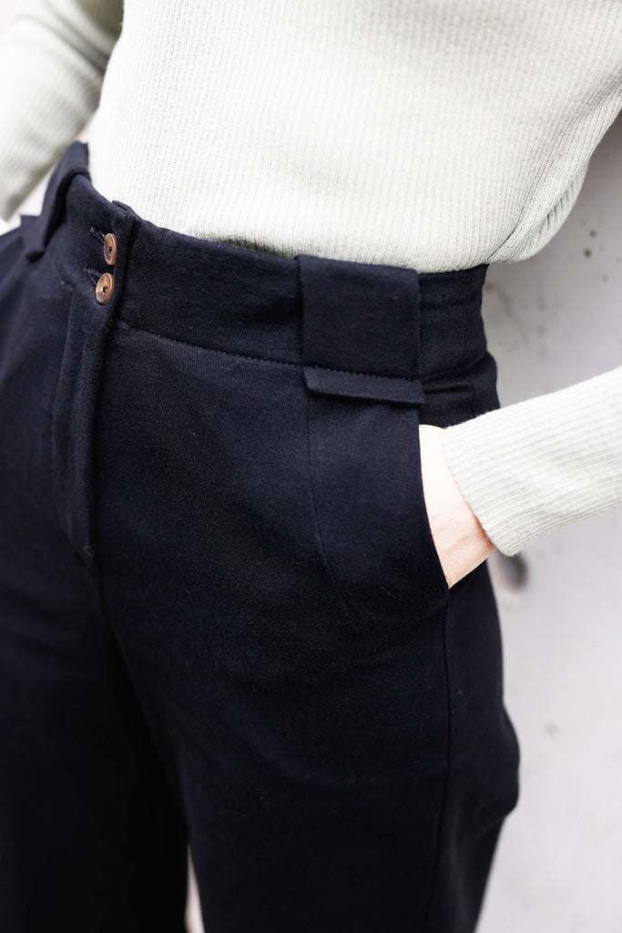 Twisted Seam Gabardine Pant - Ónix