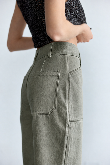 Jeans Worker Denim Algodón - Salvia