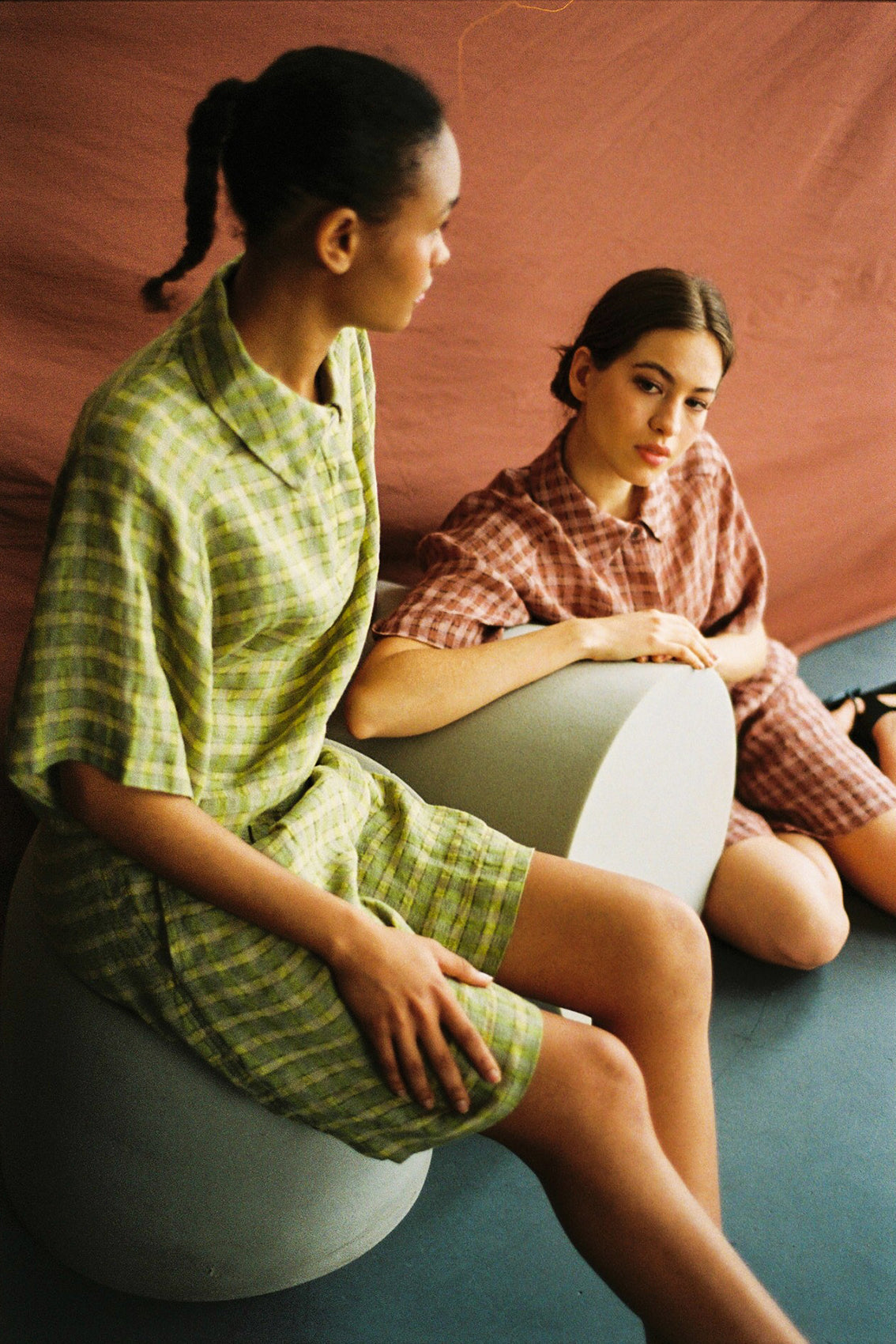 Short Lino Gingham - Arcilla