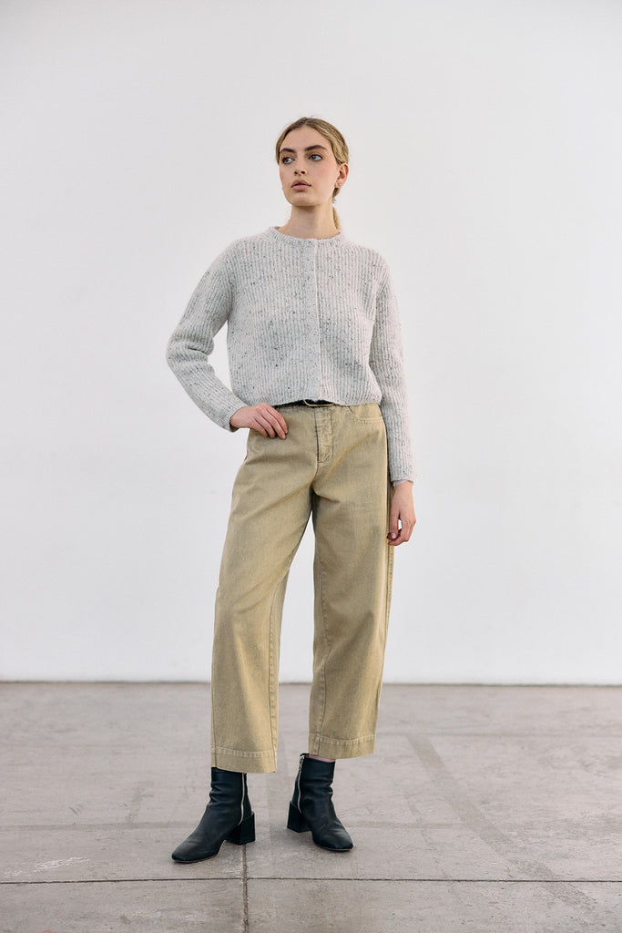 Cropped Alpaca/Mohair Cloud Cardigan - Crudo