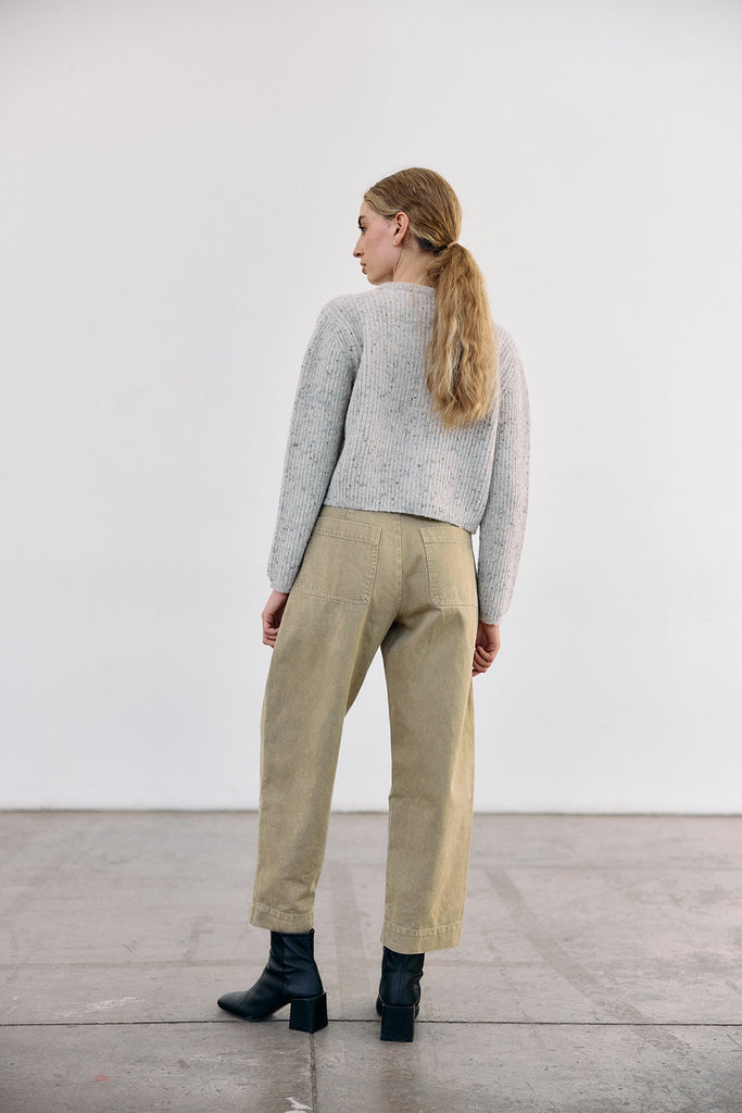 Cropped Alpaca/Mohair Cloud Cardigan - Crudo