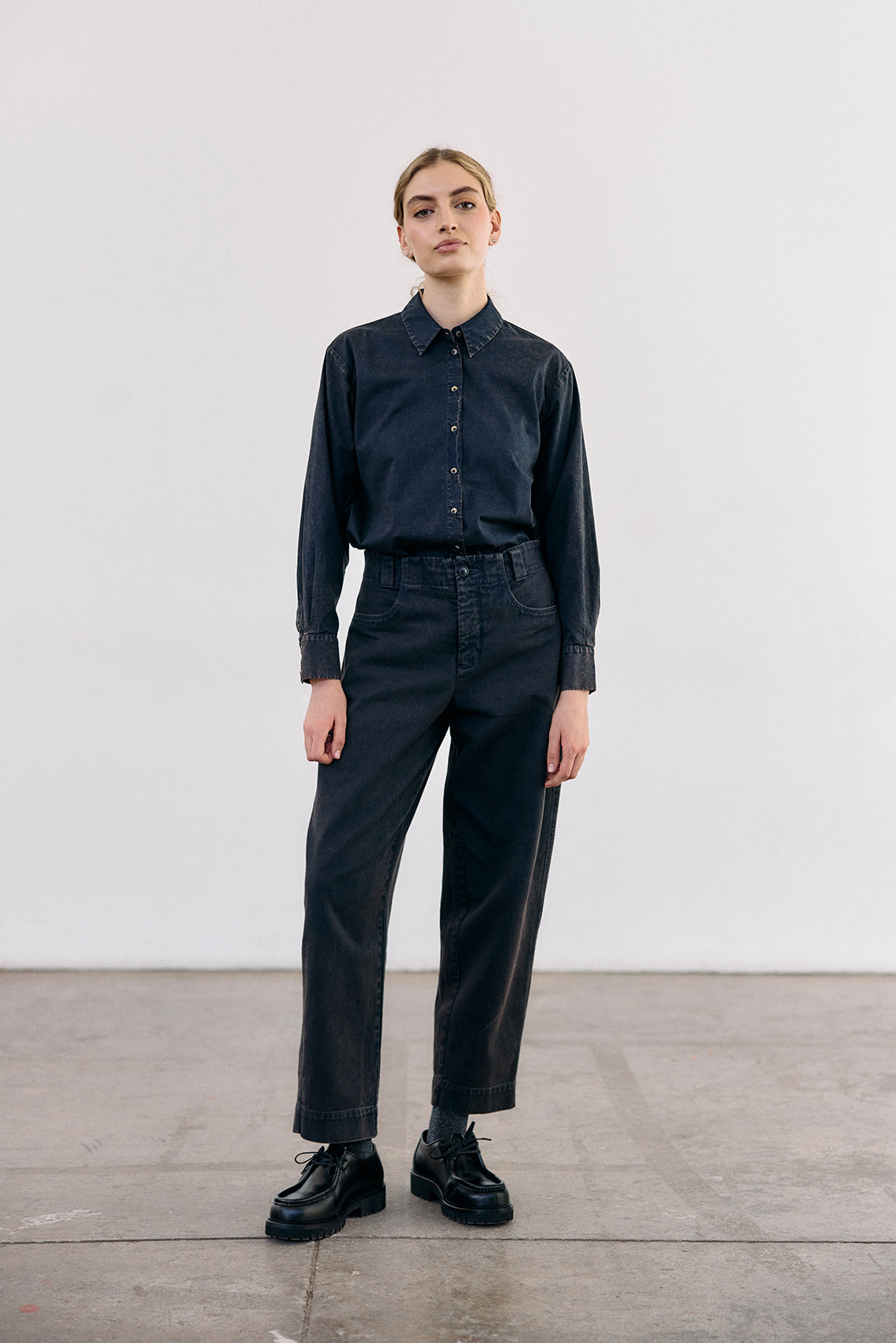 Pantalón Utilitario Gabardina Washed - Medianoche