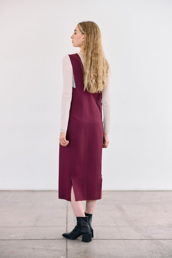 Vestido Escote V - Vino