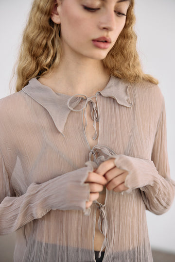 Sheer Silk Chiffon Blouse - Arena
