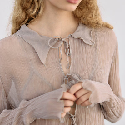 Sheer Silk Chiffon Blouse - Arena
