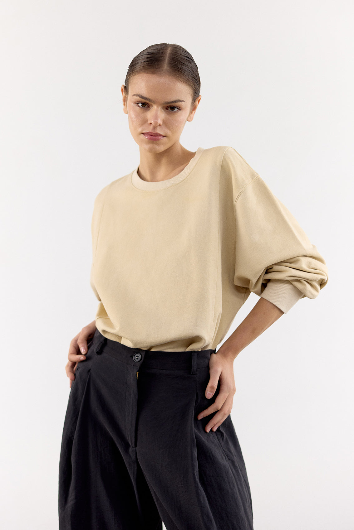 Polerón Algodón Orgánico - Mantequilla