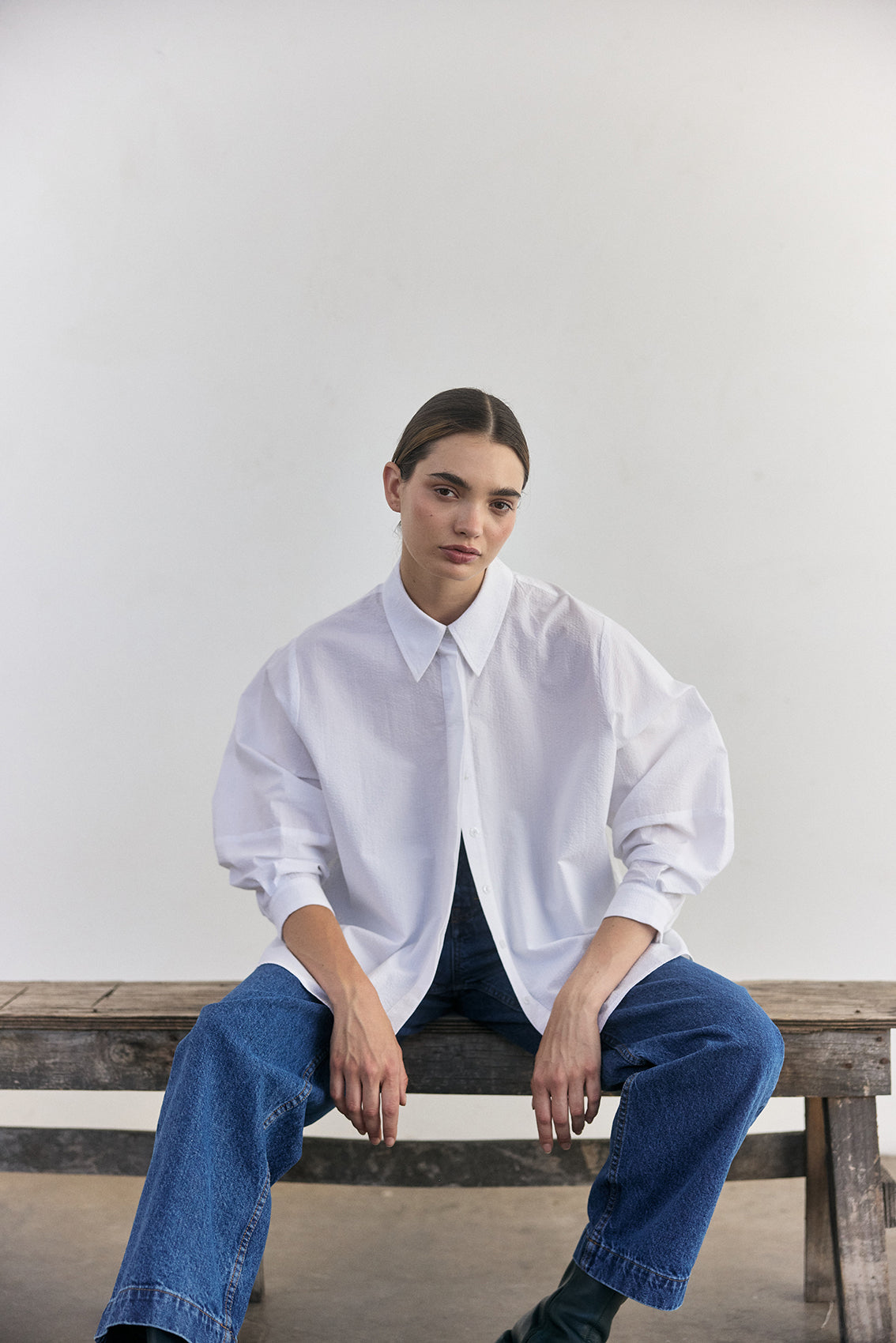 Blusa Oversized Algodón Labrado - Sal