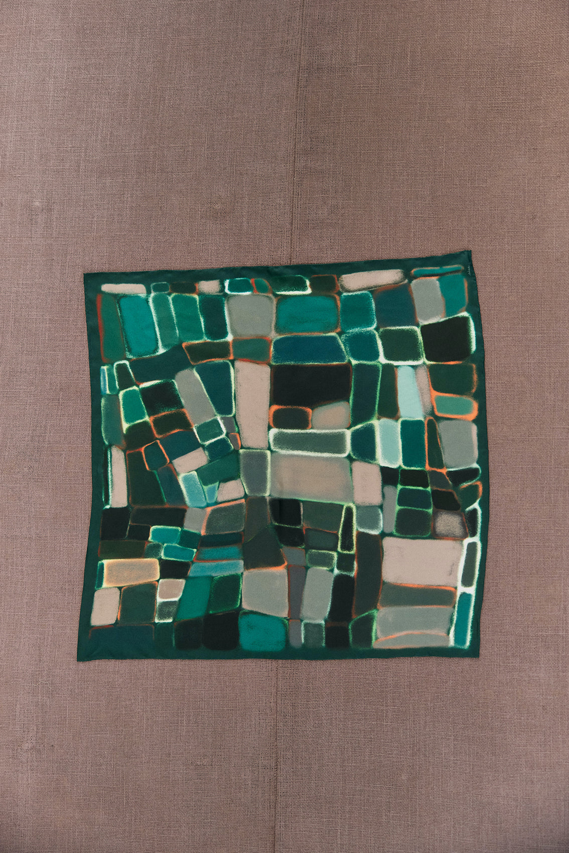 Pañuelo Cuadrado de Seda Mediano - Bosque