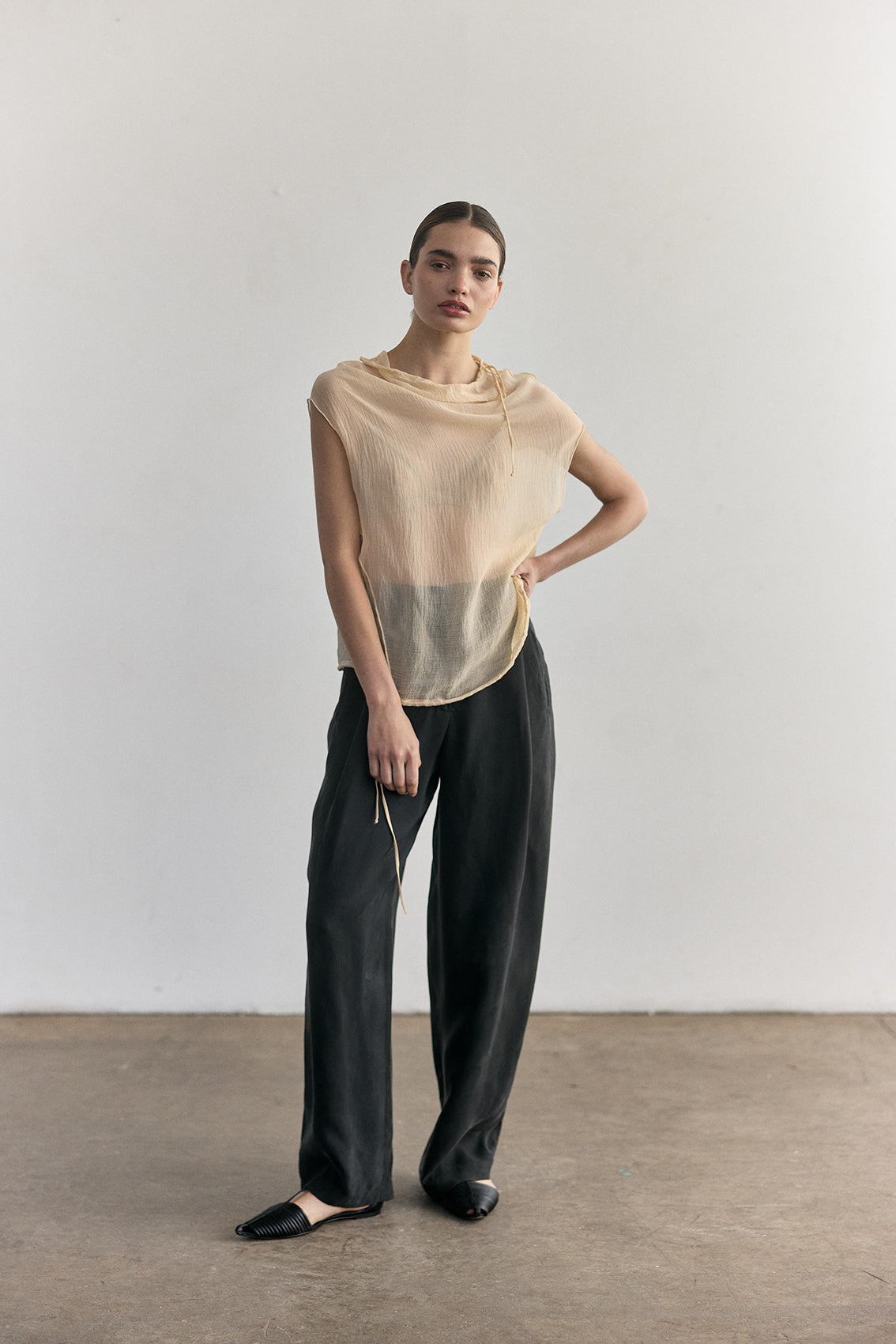 Top Traslúcido Ajustable Lyocell - Crema