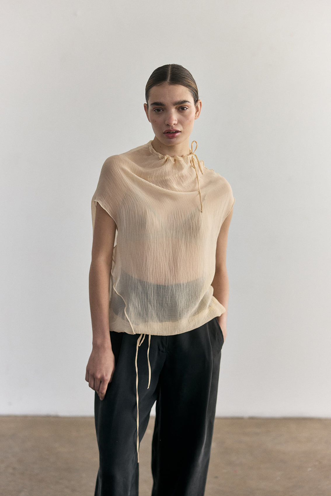 Top Traslúcido Ajustable Lyocell - Crema