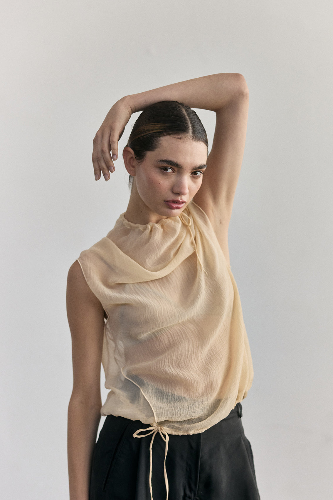 Top Traslúcido Ajustable Lyocell - Crema