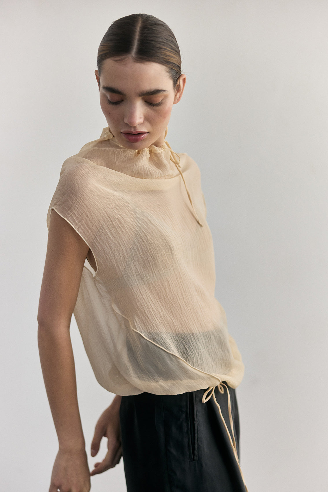 Top Traslúcido Ajustable Lyocell - Crema