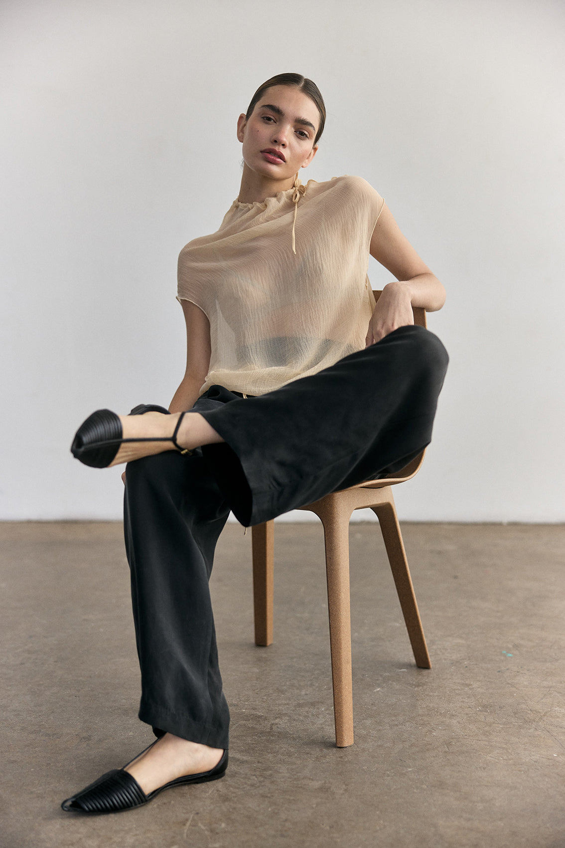 Top Traslúcido Ajustable Lyocell - Crema