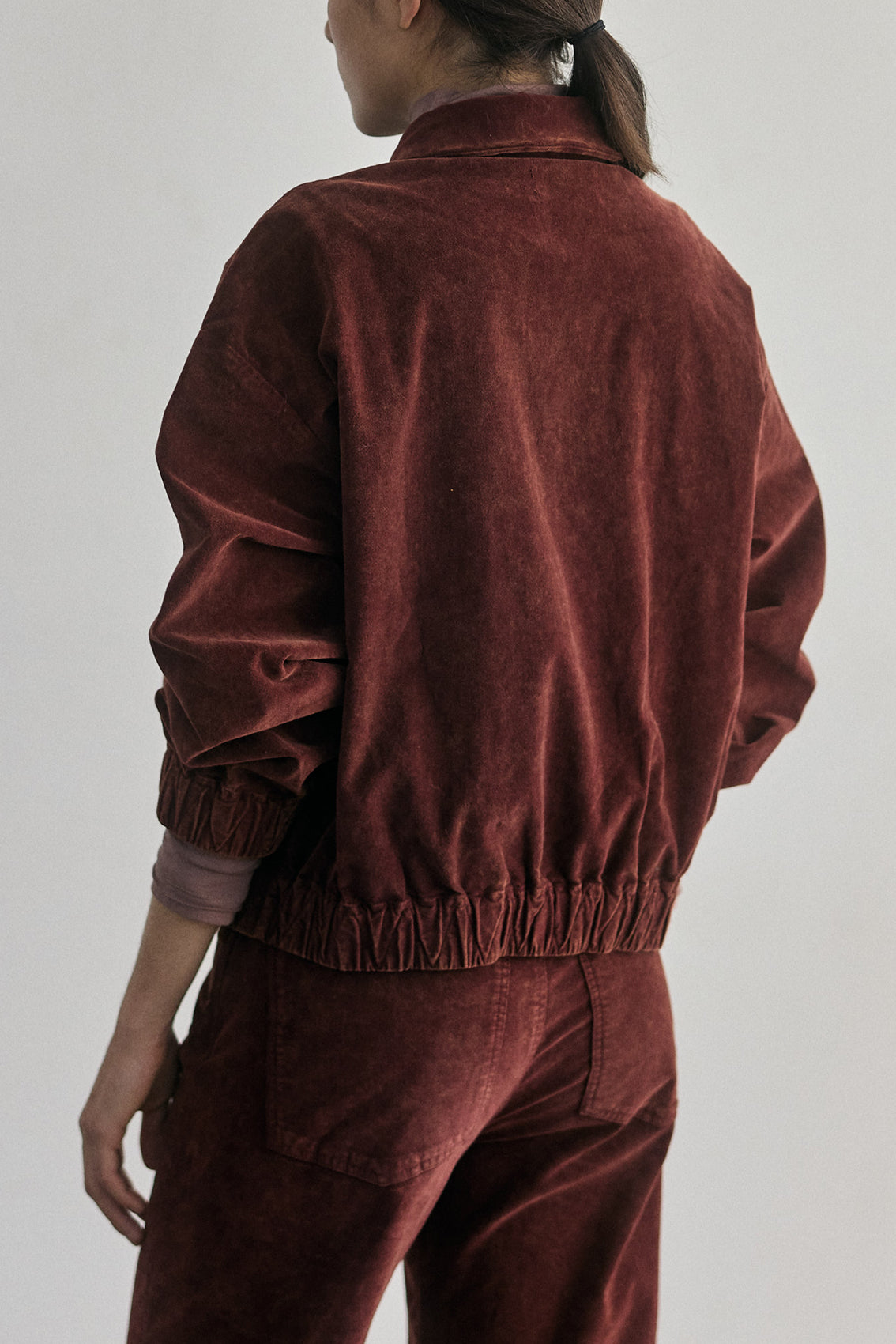 Chaqueta Bomber Terciopelo Washed - Óxido