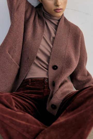 Cárdigan Felted Alpaca - Arcilla