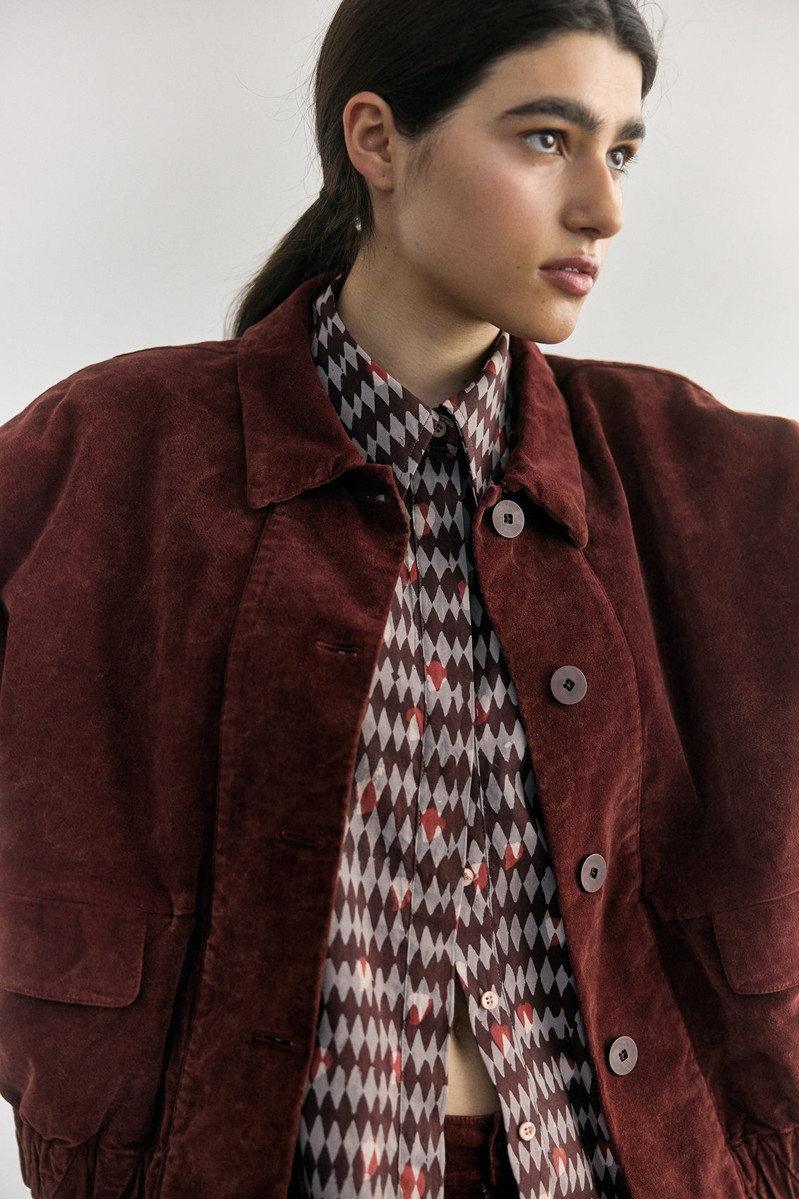 Chaqueta Bomber Terciopelo Washed - Óxido