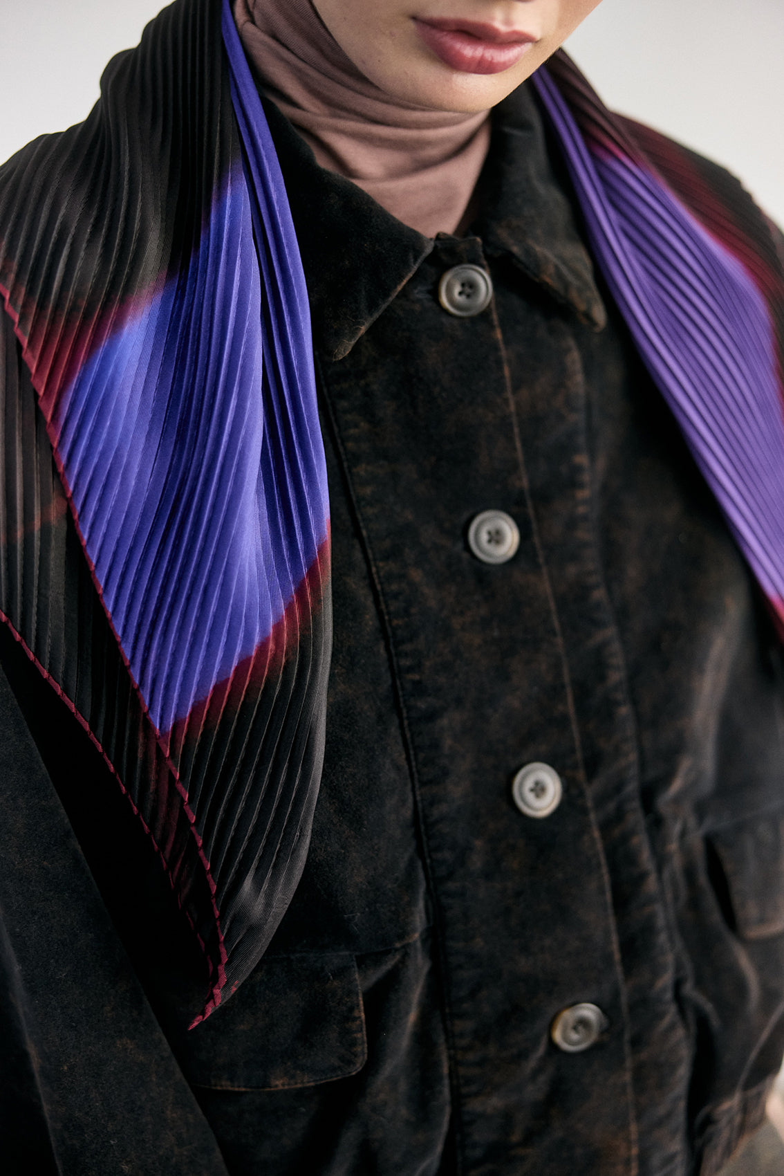 Chaqueta Bomber Terciopelo Washed - Ónix