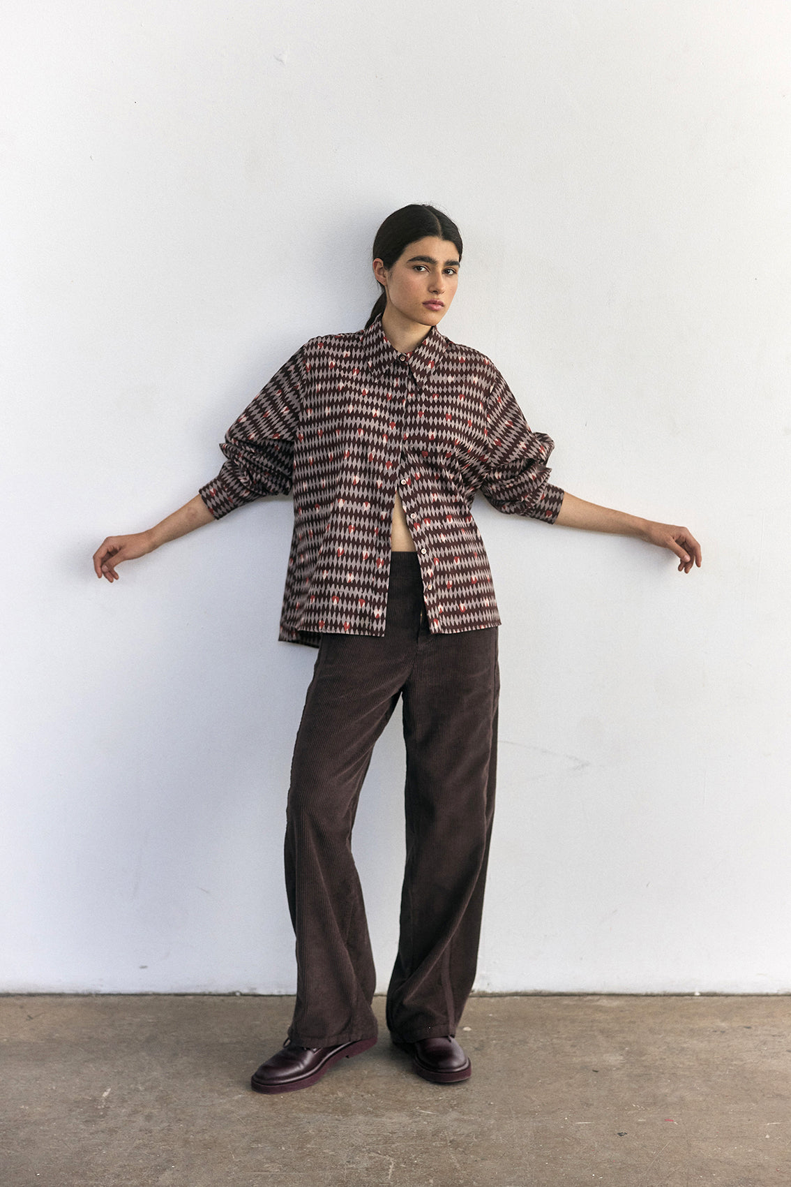 Blusa Oversized Algodón Block Print - Rombos