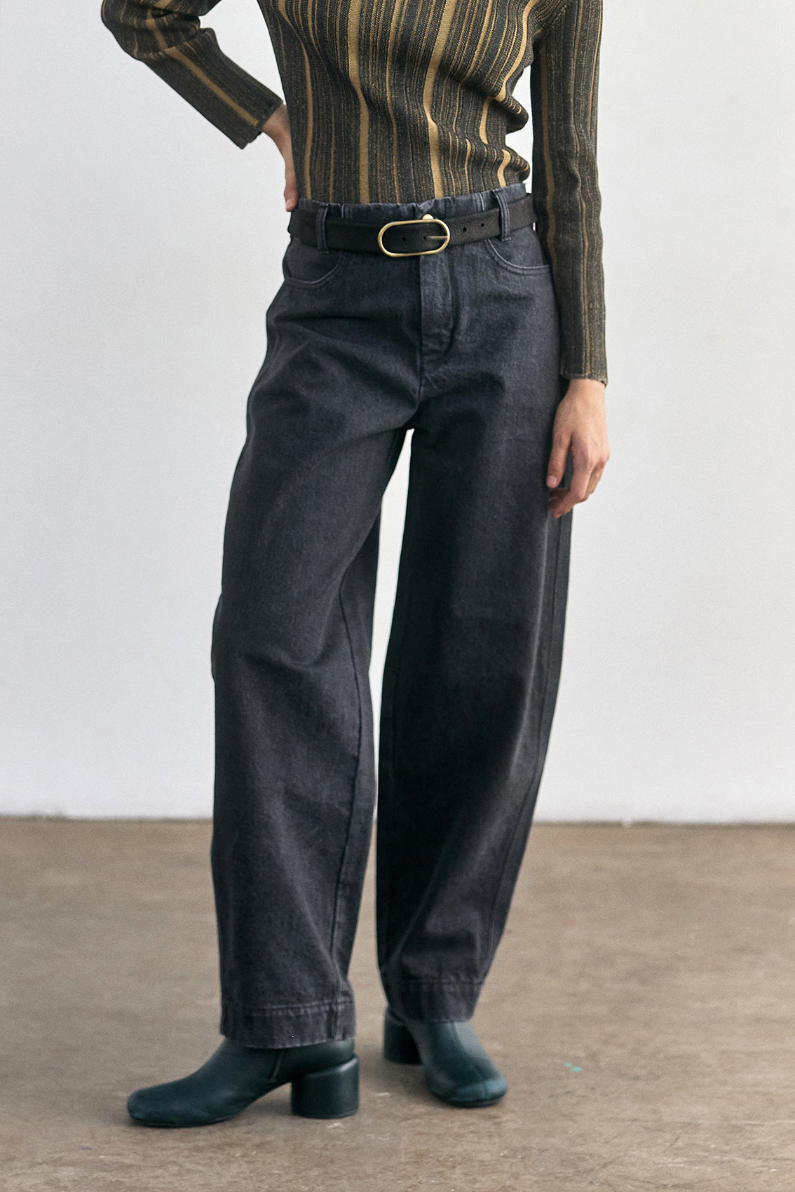 Recycled Denim Utility Jeans - Onyx
