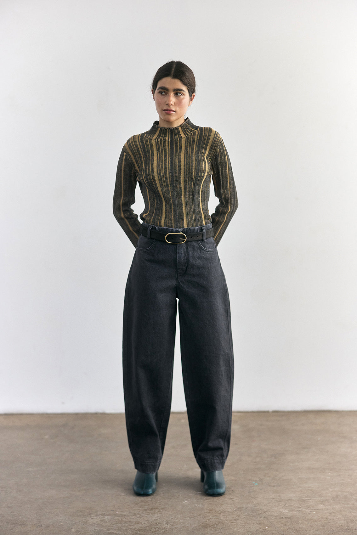 Recycled Denim Utility Jeans - Onyx