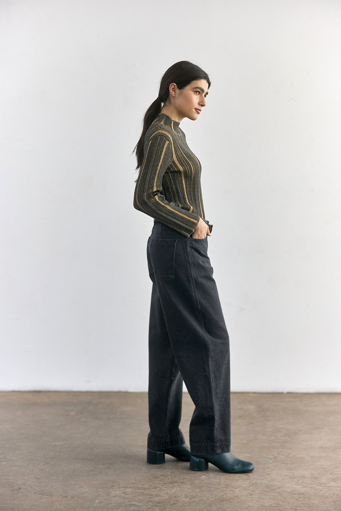 Recycled Denim Utility Jeans - Onyx