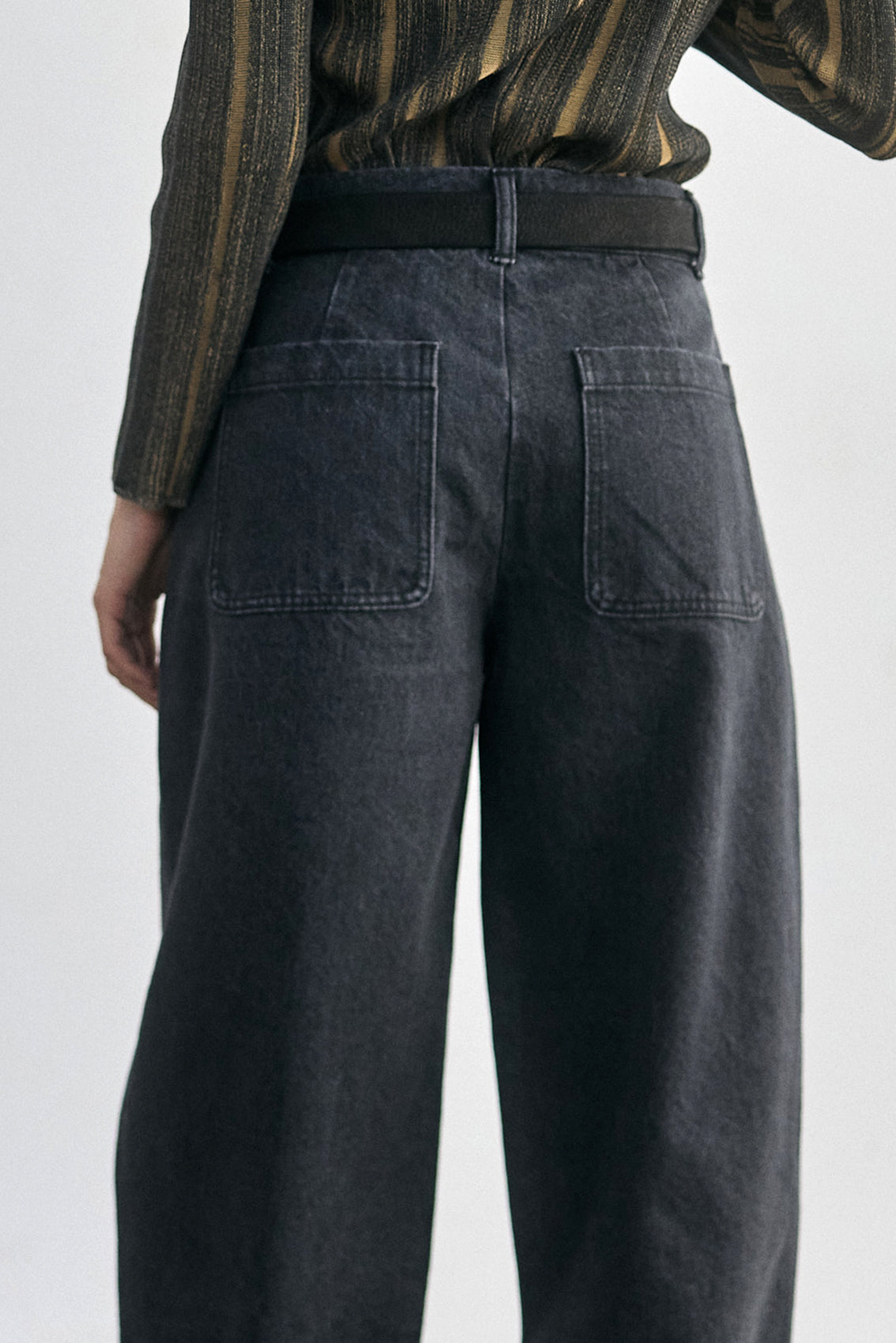 Recycled Denim Utility Jeans - Onyx
