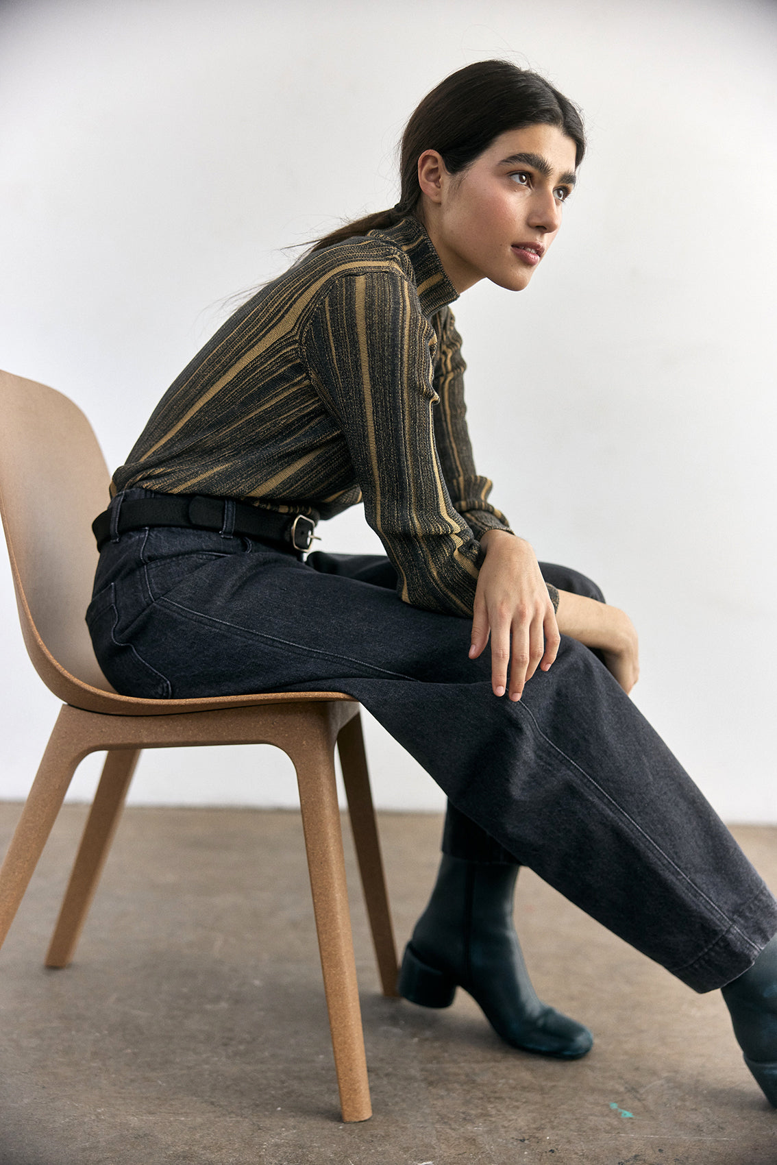 Recycled Denim Utility Jeans - Onyx