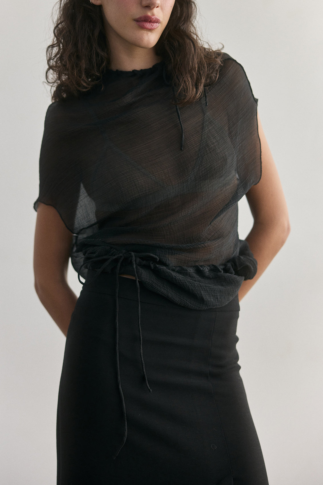 Top Traslúcido Ajustable Lyocell - Ónix