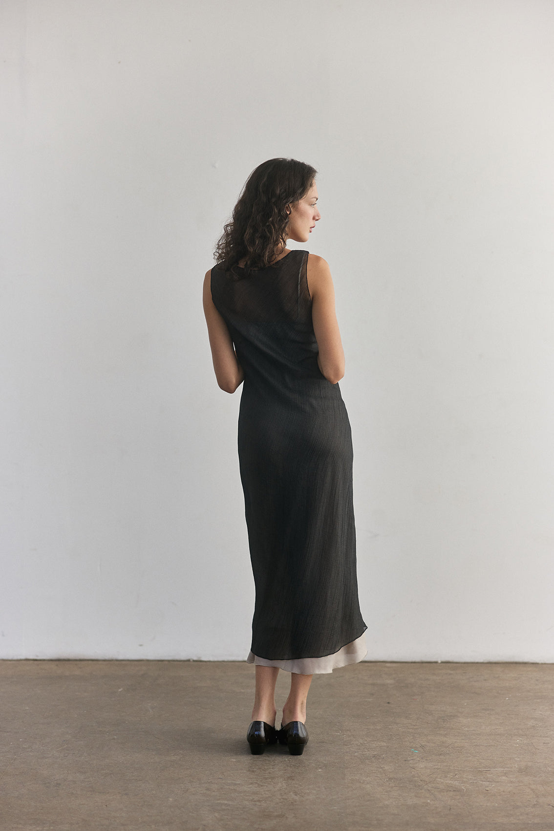 Vestido Traslúcido Lyocell - Ónix