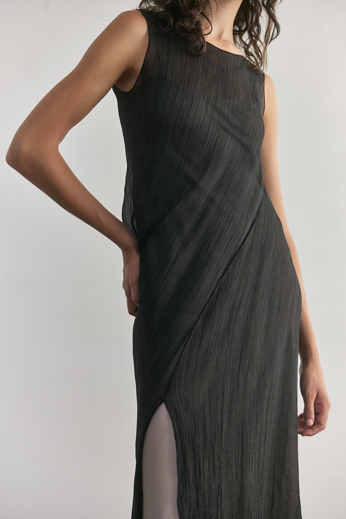 Vestido Traslúcido Lyocell - Ónix