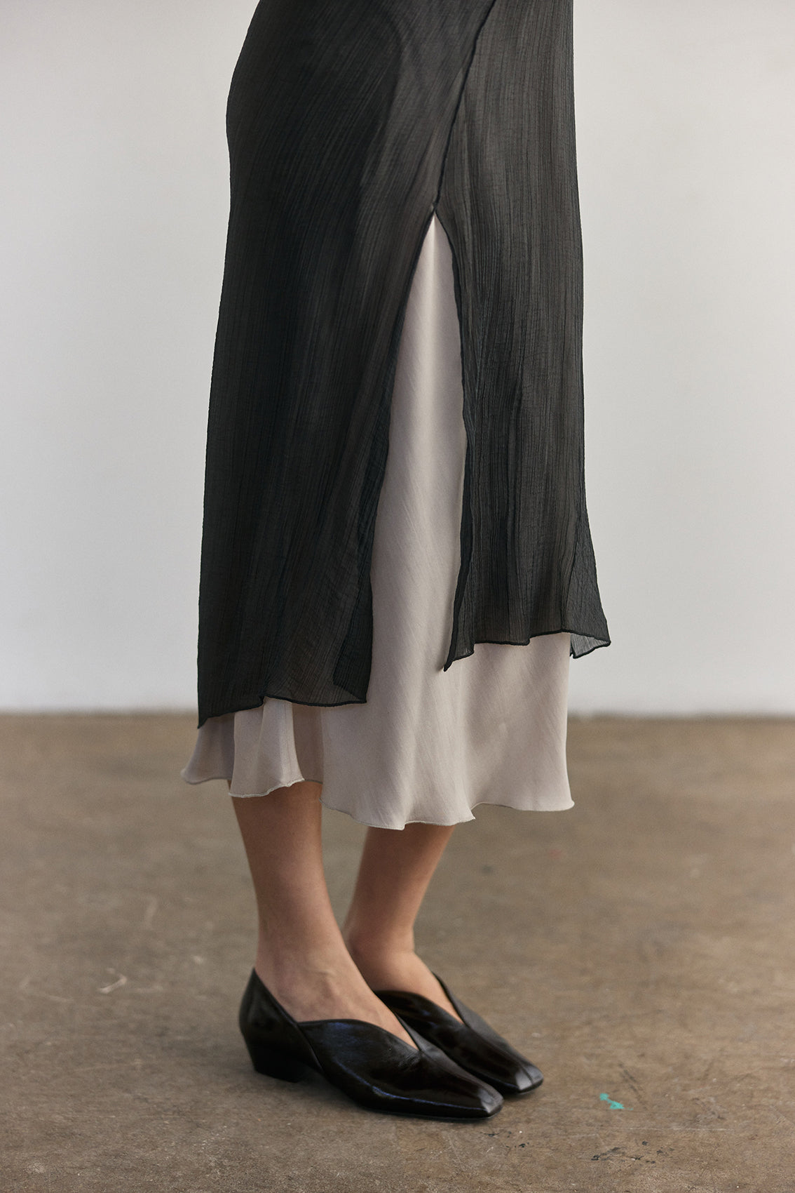 Vestido Traslúcido Lyocell - Ónix