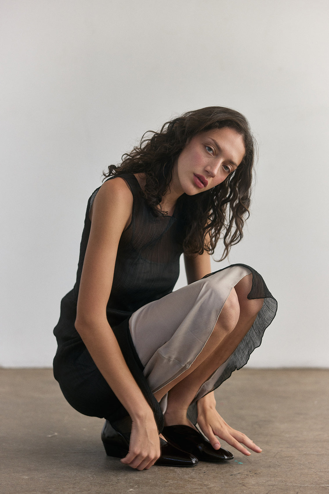 Vestido Traslúcido Lyocell - Ónix