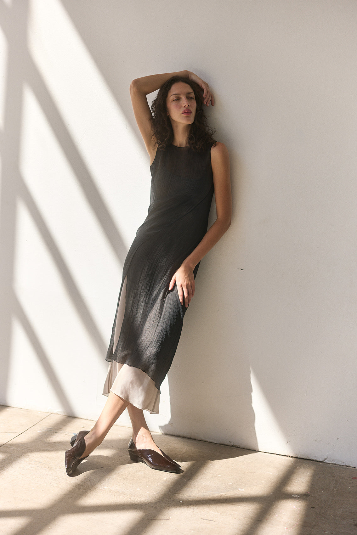 Vestido Traslúcido Lyocell - Ónix