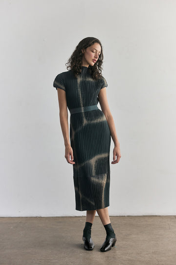 Vestido Plisado Campos - Pizarra