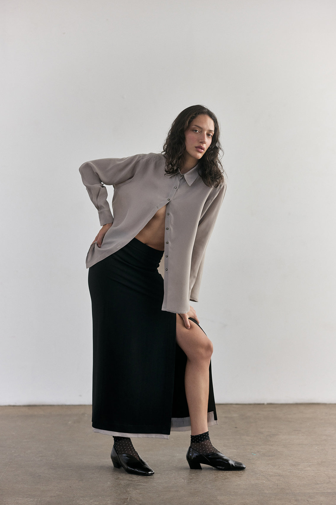 Blusa Cupro - Granito