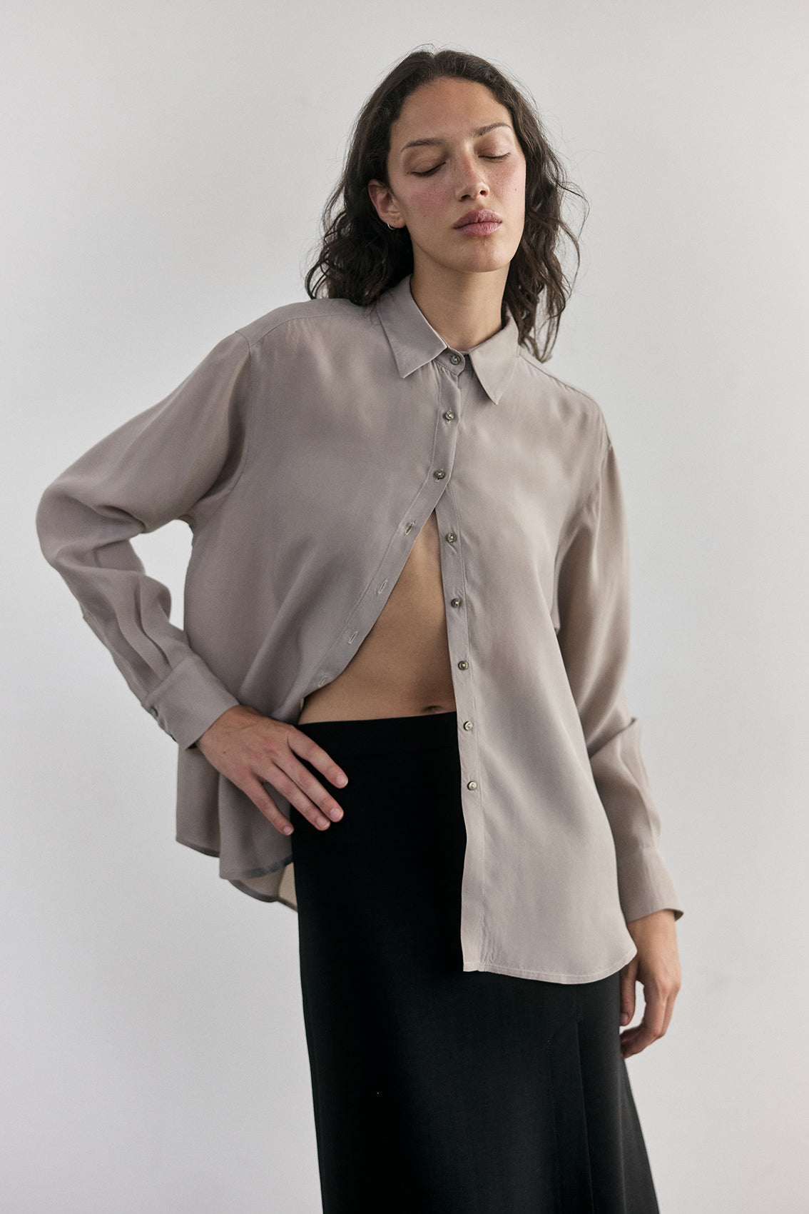 Blusa Cupro - Granito