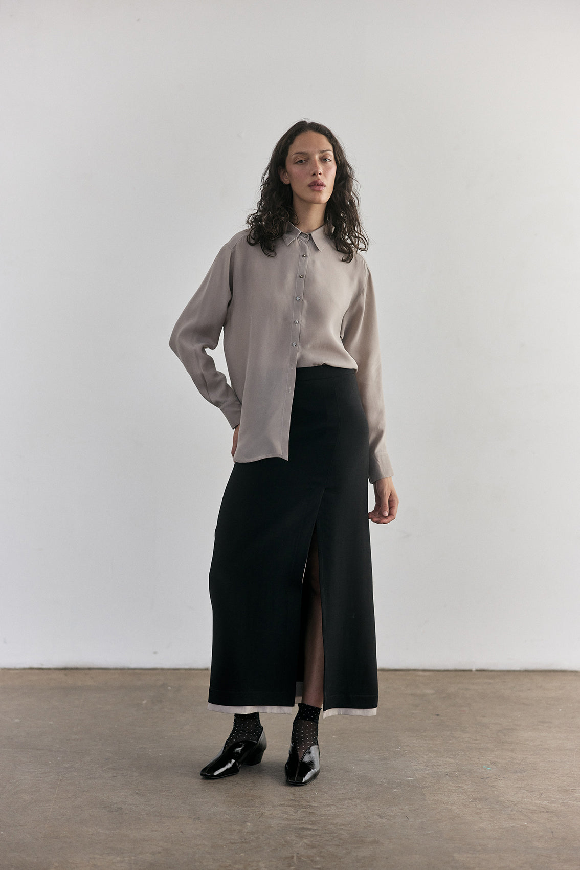 Blusa Cupro - Granito