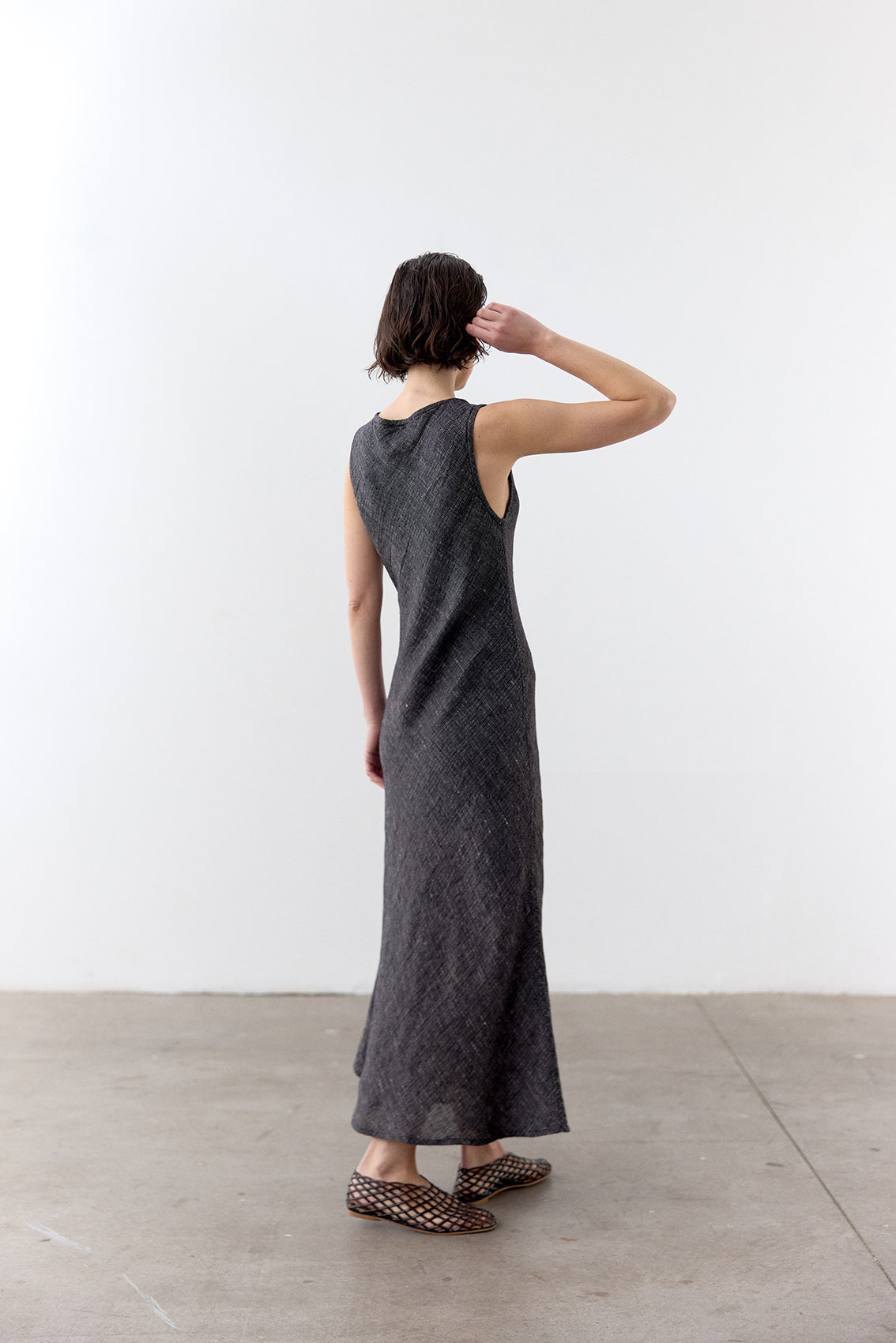 Bias Cut Linen Dress - Ónix
