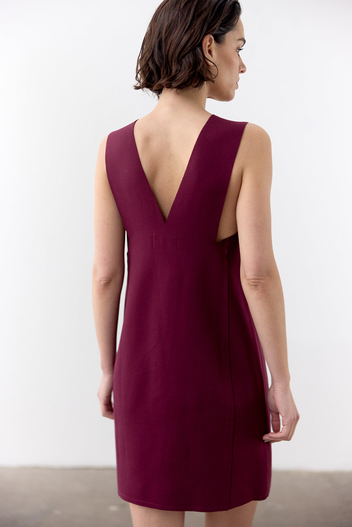 Deep-V Short Dress - Vino