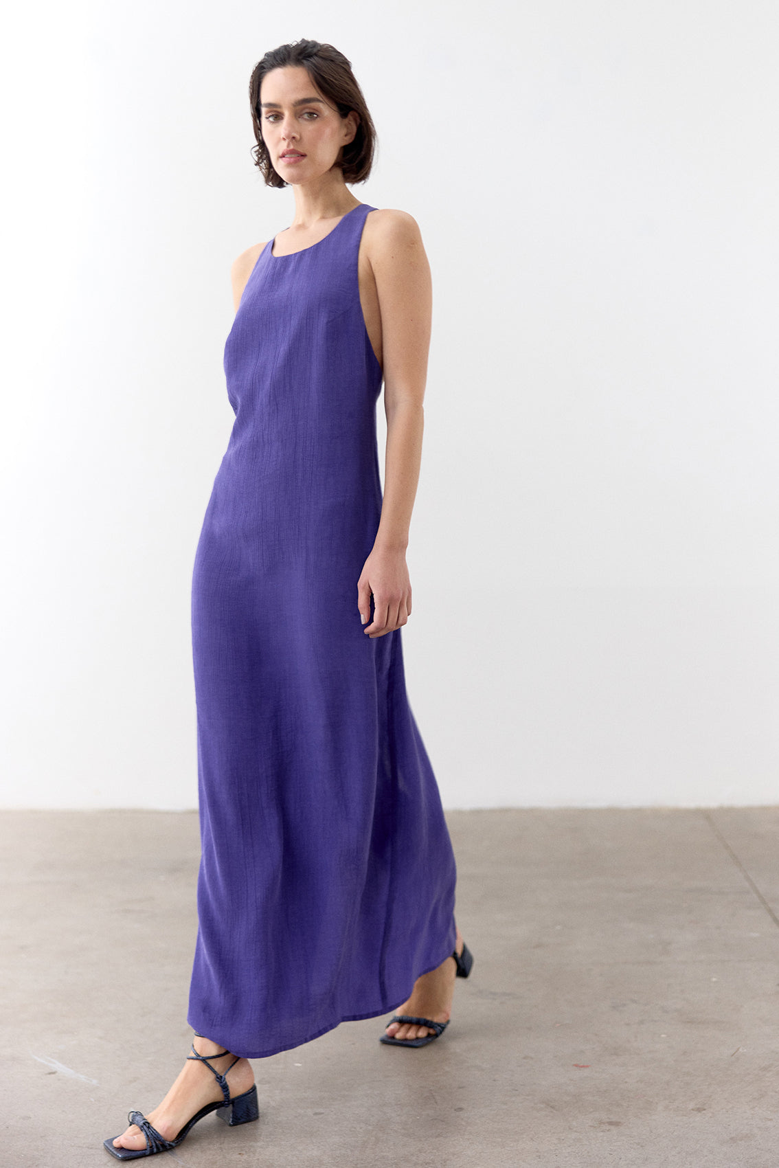 Vestido Halter Lyocell Corrugado - Lirio