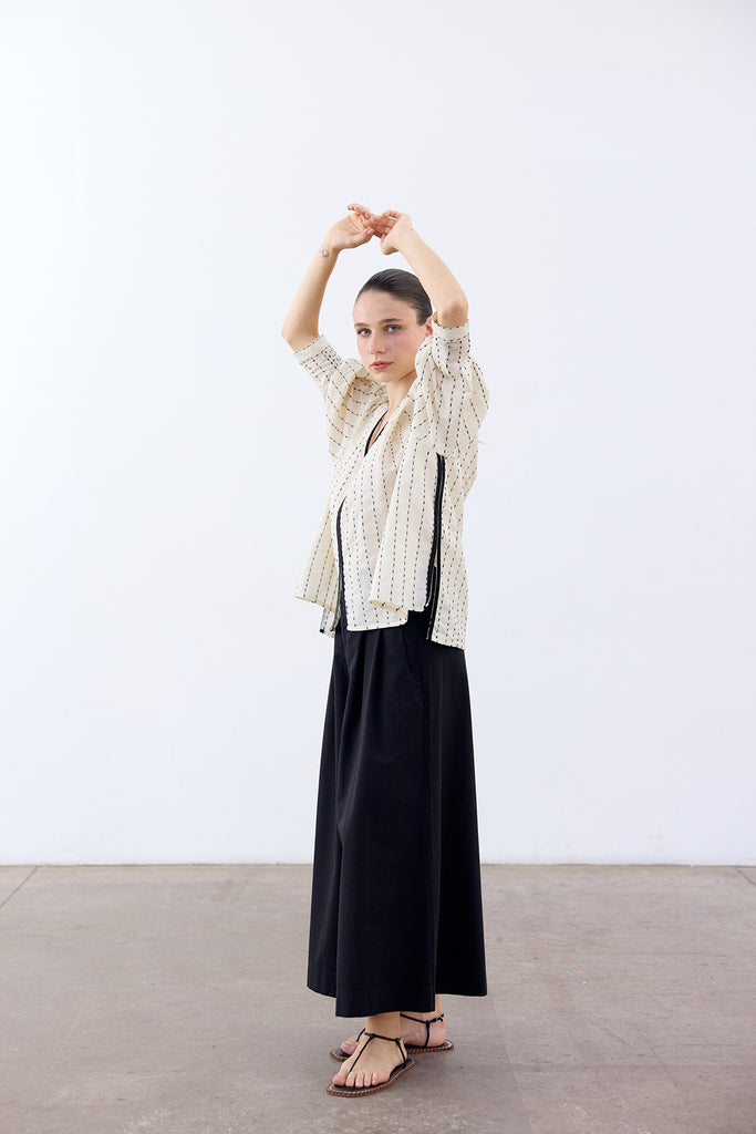 Contrast Stitching Cotton Shirt