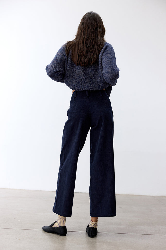 Straight-Fit Cotton Corduroy Trousers - Medianoche