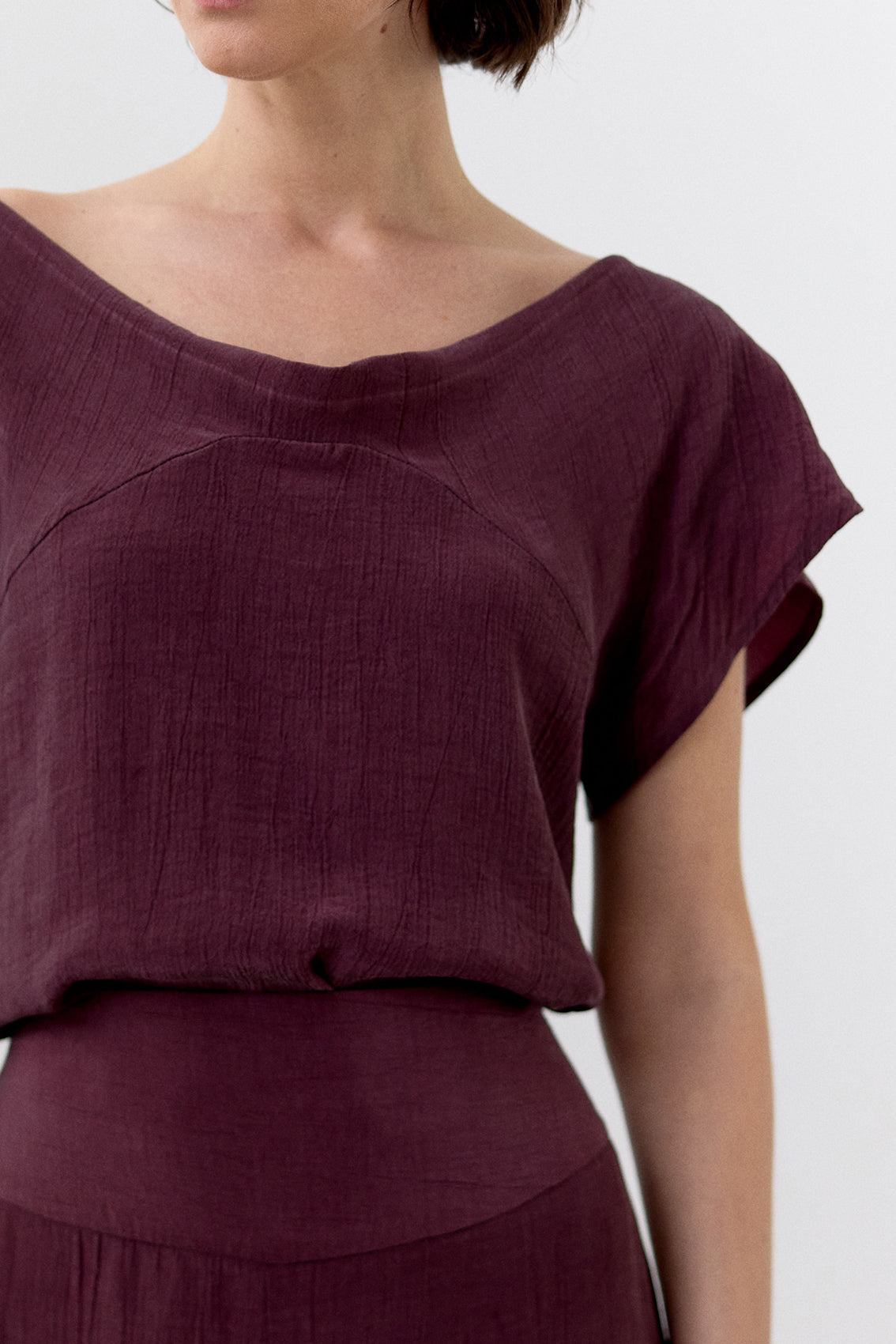 Top Lyocell Corrugado - Vino