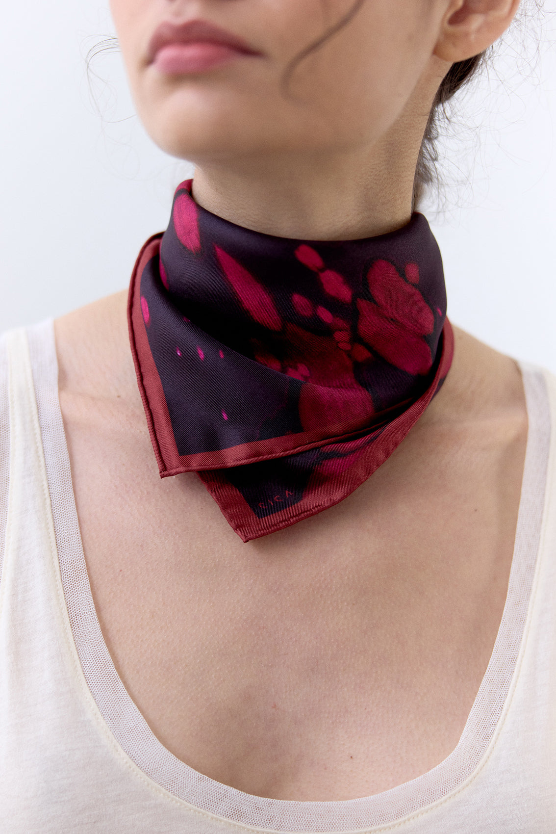 Small Silk Bleach Printed Scarf - Granada