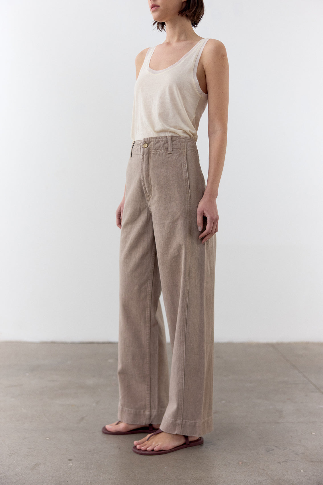 Straight-Fit Recycled Denim Jeans - Taupe